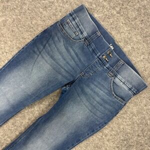 Lee Riders Womens Blue Bootcut Pull On Jeans Size 12P Mid Rise Stretch Denim